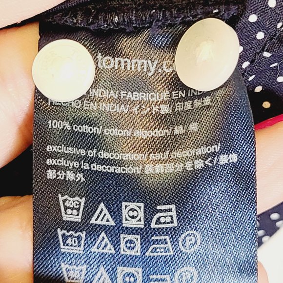 Tommy Hilfiger Blue White Polka Dot Classic Fit Button Down Long Sleeve Shirt L - Picture 5 of 9